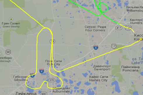 Во Флориде пилот выбрал траекторией полета пенис