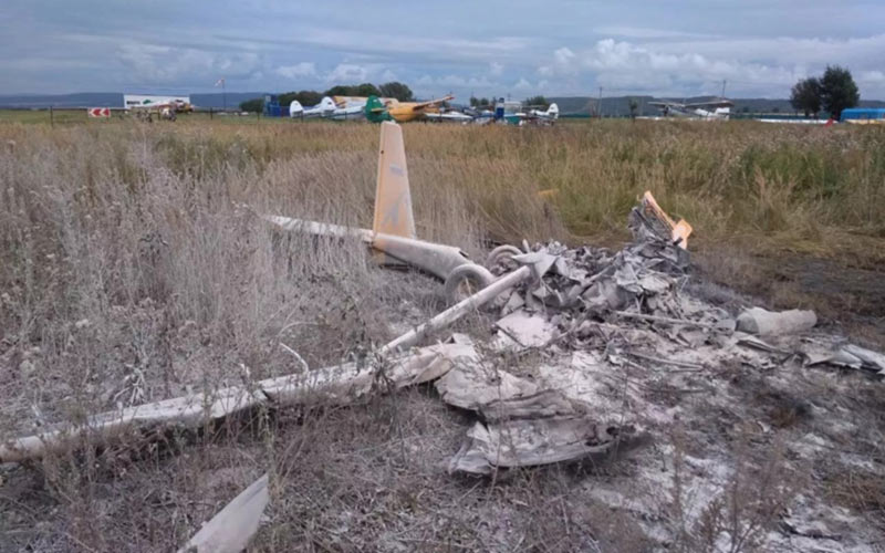 В России разбился самолет А-22. Пилот погиб.
