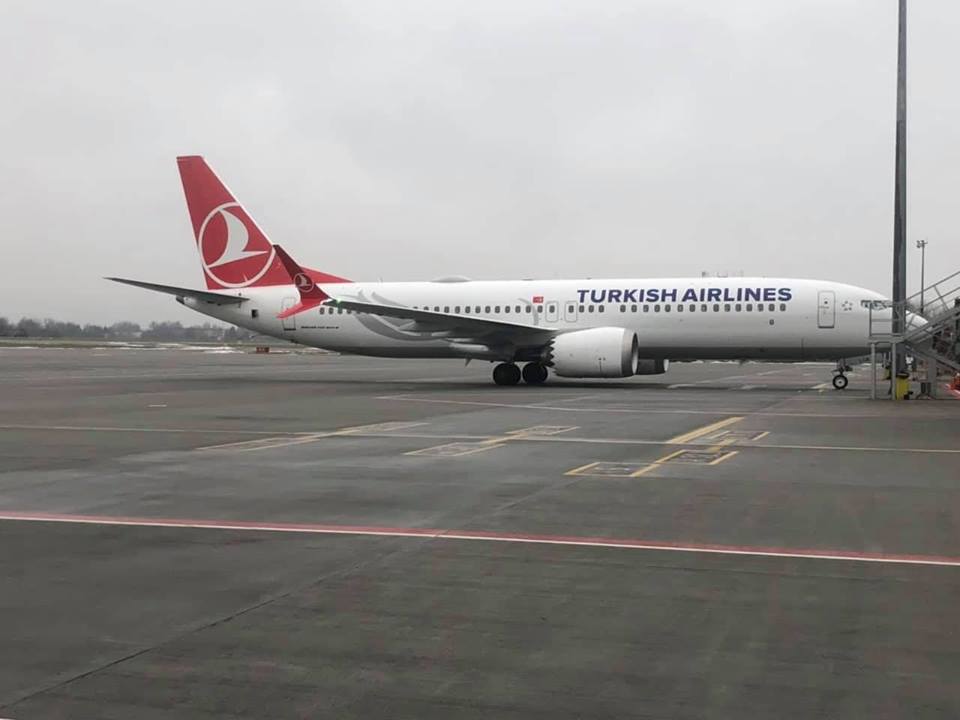 Turkish Airlines впервые выполнила рейс в аэропорт Львов на Boeing 737 MAX 8