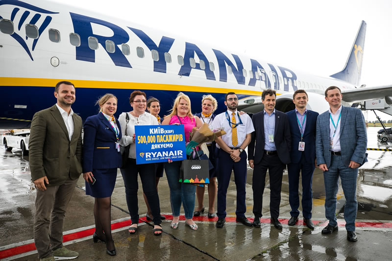Ryanair перевезла 500000 пассажиров через Борисполь